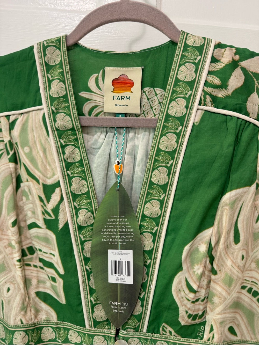 Farm Rio Monstera Wide-Leg Jumpsuit | NWT |S - Picture 6 of 7
